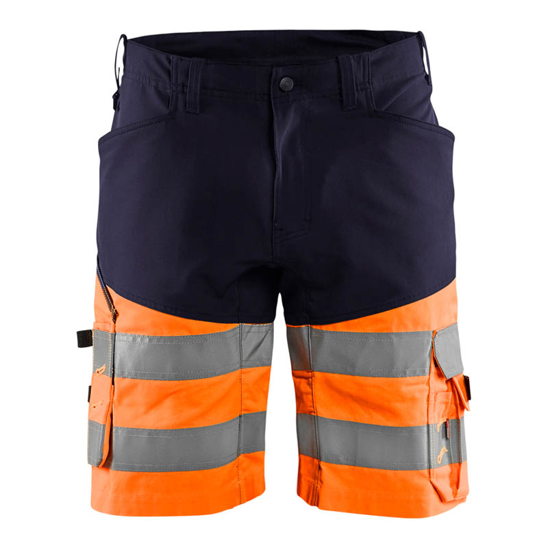 Blaklader High Vis Shorts mit Stretch Marineblau/Orange C44