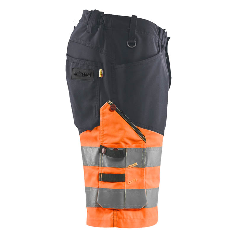 Blaklader High Vis Shorts mit Stretch Mittelgrau/High Vis Or
