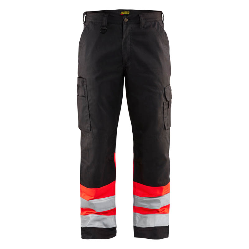 Blaklader High Vis Arbeitshose Schwarz/High Vis Rot C44