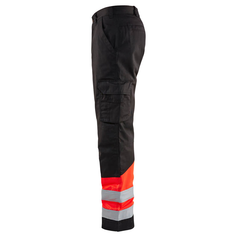 Blaklader High Vis Arbeitshose Schwarz/High Vis Rot C44