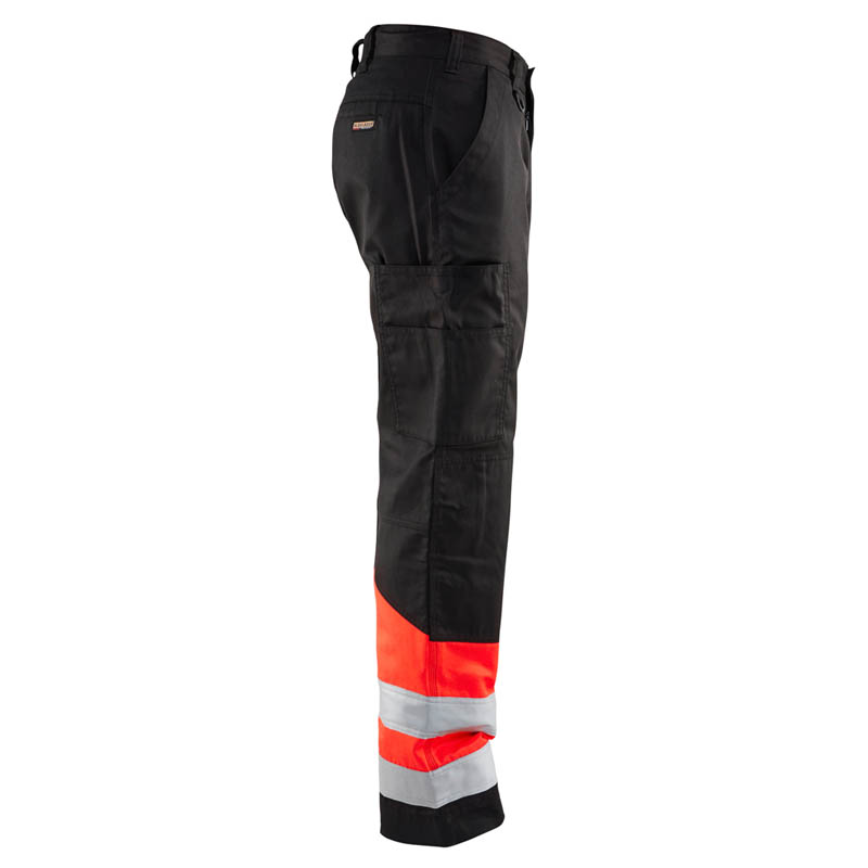 Blaklader High Vis Arbeitshose Schwarz/High Vis Rot C44
