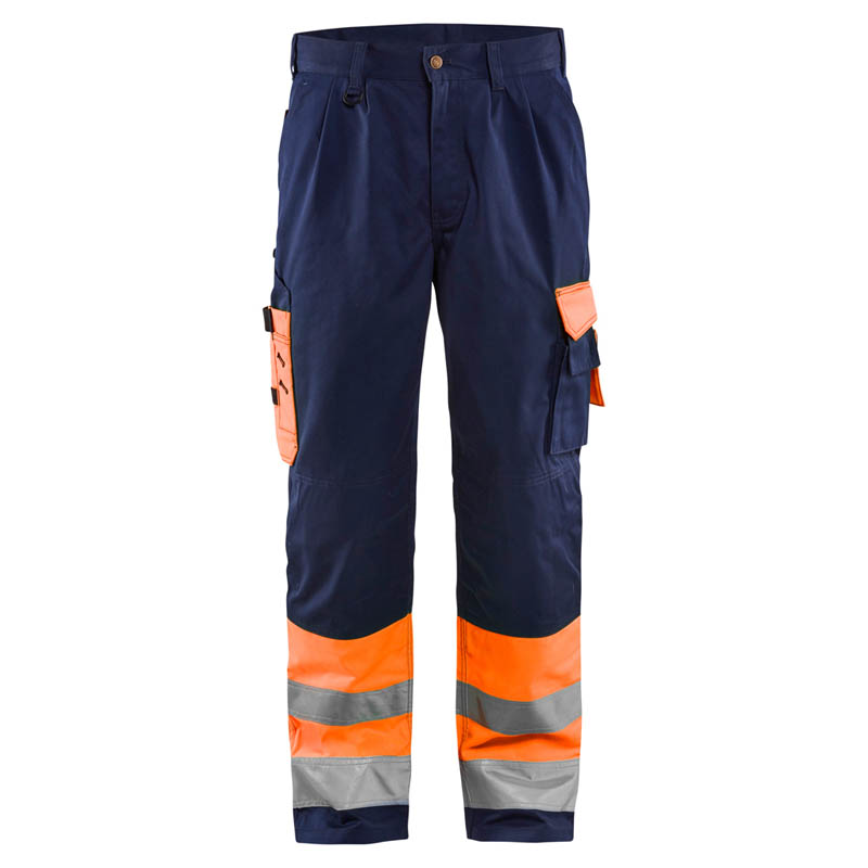 Blaklader High Vis Arbeitshose High Vis Orange/Marineblau C1