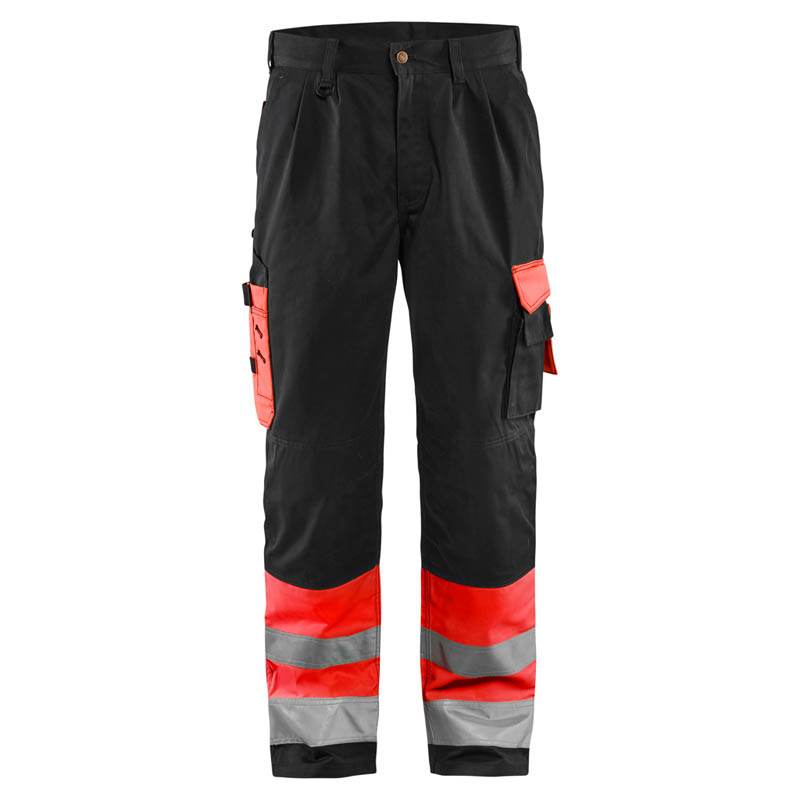 Blaklader High Vis Arbeitshose High Vis Rot/Schwarz C148