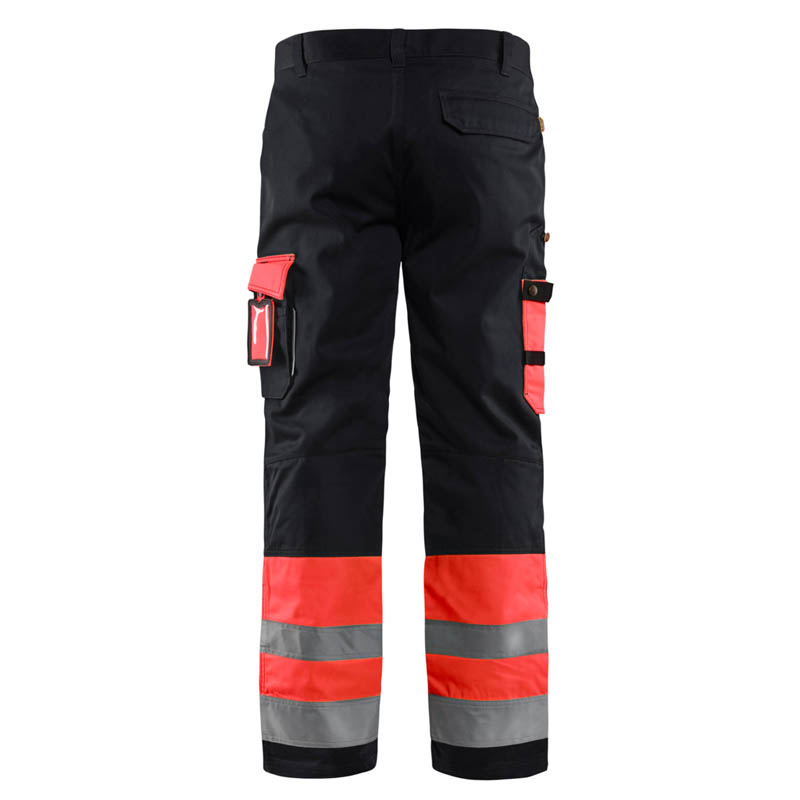 Blaklader High Vis Arbeitshose High Vis Rot/Schwarz C148