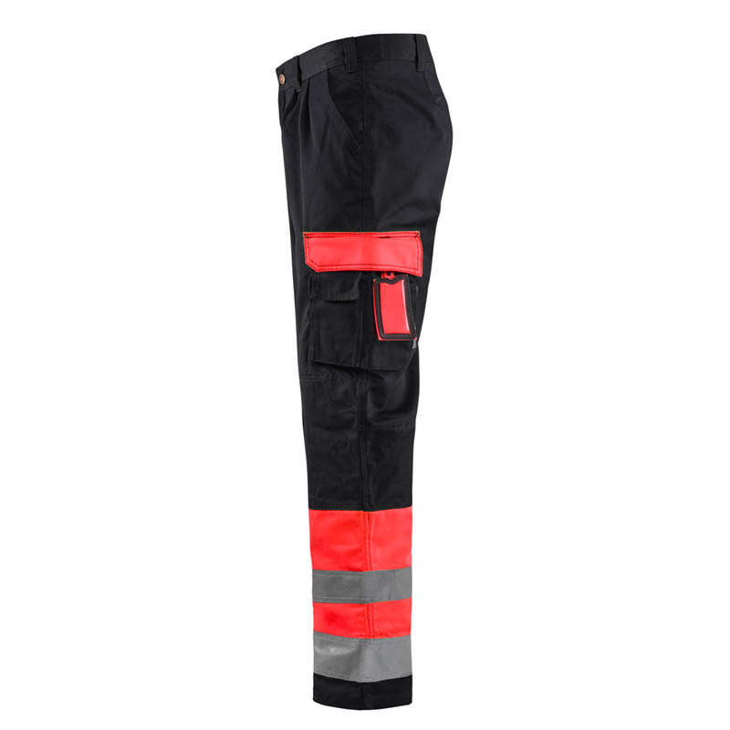 Blaklader High Vis Arbeitshose High Vis Rot/Schwarz C148