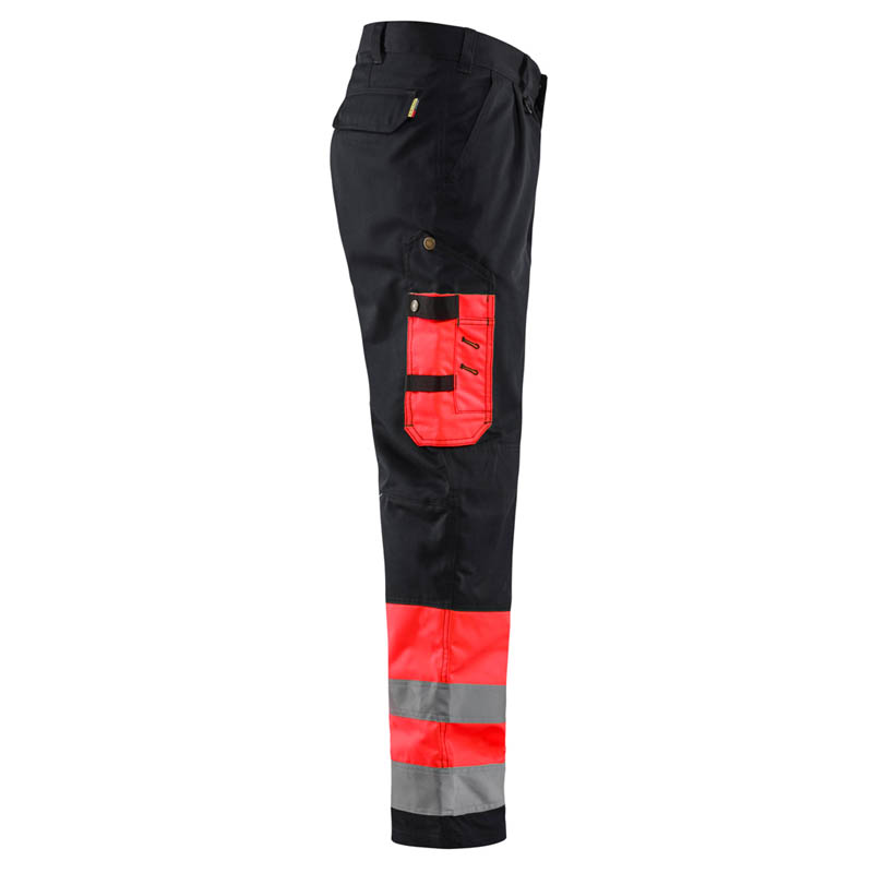 Blaklader High Vis Arbeitshose High Vis Rot/Schwarz C148