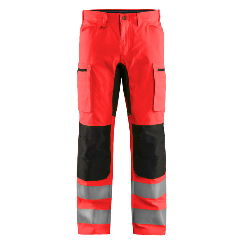 Blaklader High Vis Arbeitshose mit Stretch High Vis Rot/Schw