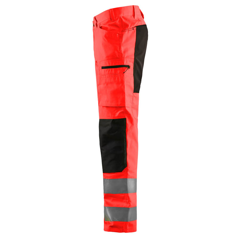 Blaklader High Vis Arbeitshose mit Stretch High Vis Rot/Schw