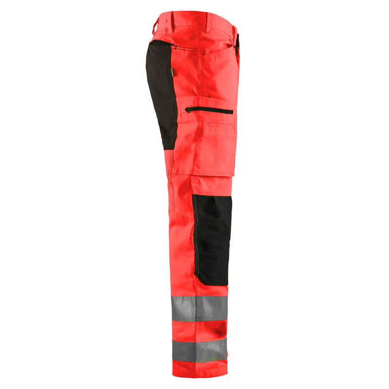 Blaklader High Vis Arbeitshose mit Stretch High Vis Rot/Schw