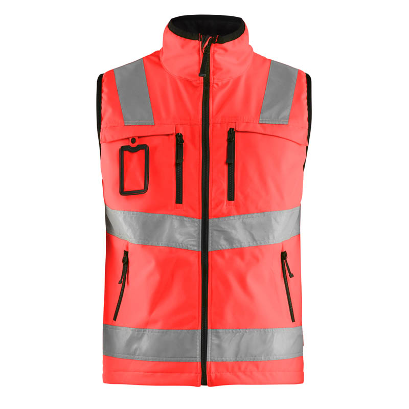 Blaklader High Vis Softshell Weste High Vis Rot 4XL