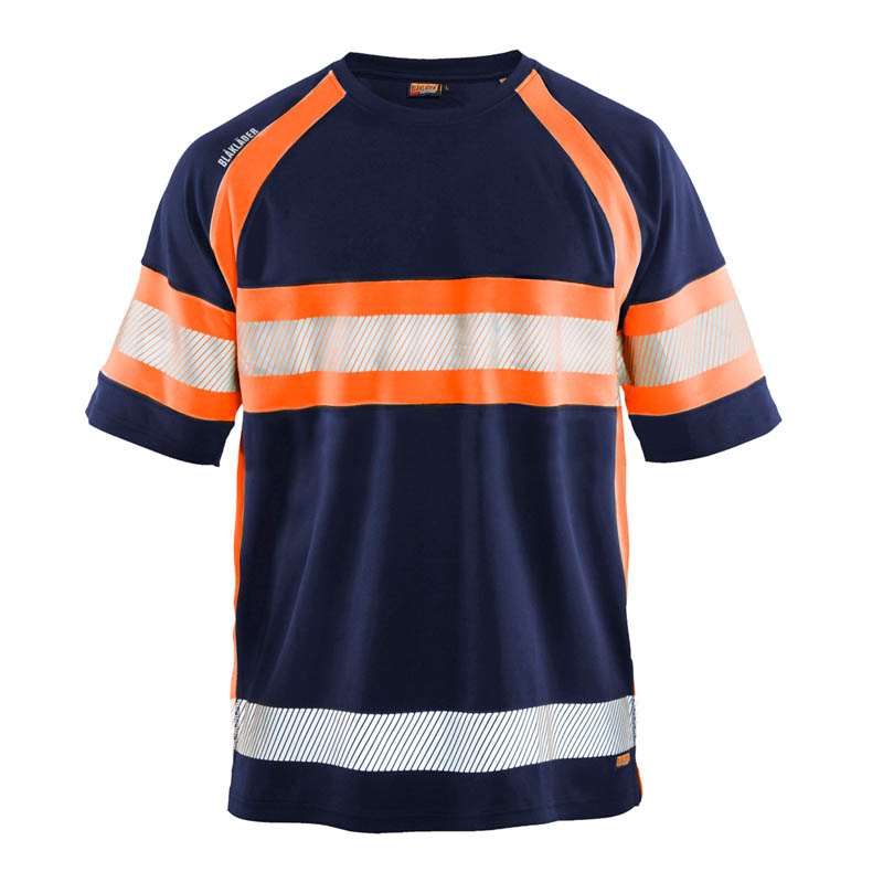 Blaklader UV T-Shirt High Vis Marineblau/Orange 4XL