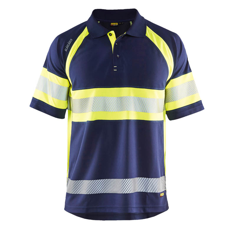 Blaklader UV Polo Shirt High Vis Klasse 1 Marineblau/Gelb 4X