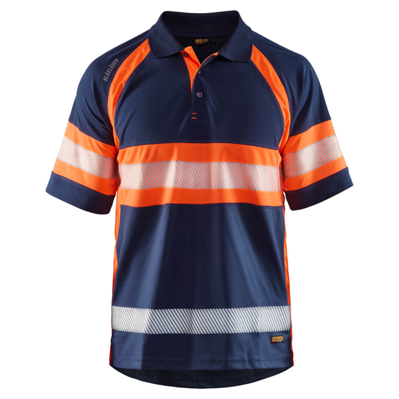 Blaklader UV Polo Shirt High Vis Klasse 1 Marineblau/Orange