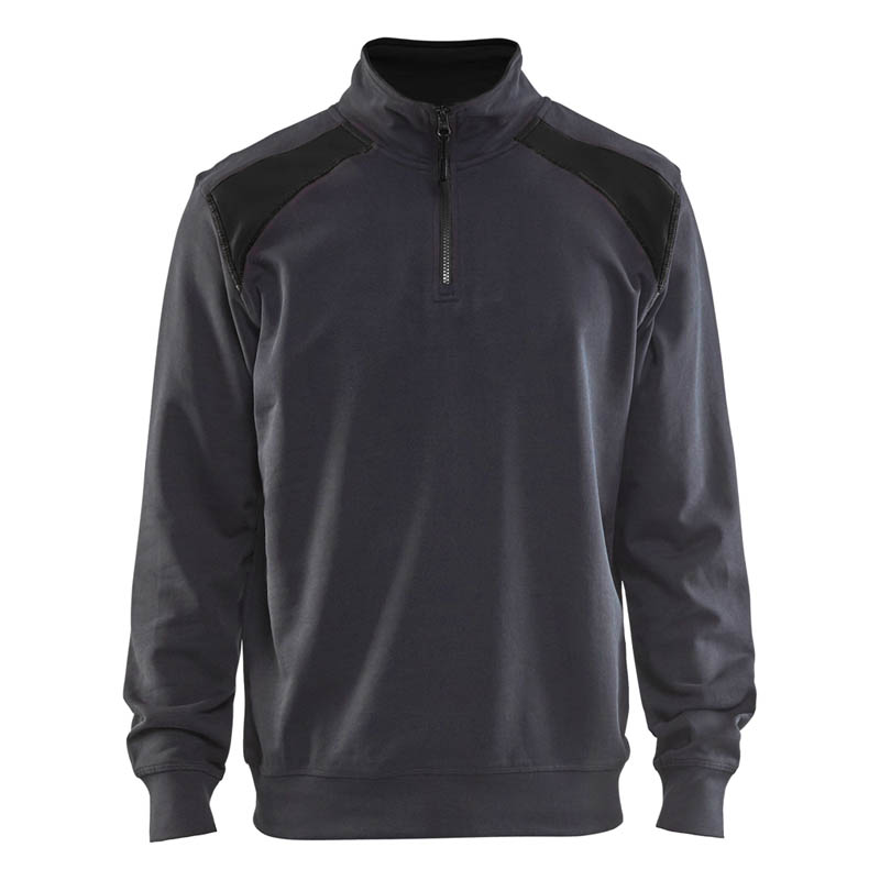 Blaklader Sweater mit Half-Zip 2-farbig Mittelgrau/Schwarz 4