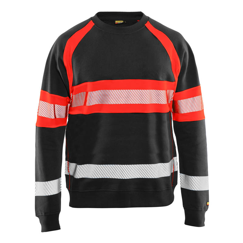 Blaklader High Vis Sweater Schwarz/High Vis Rot 4XL