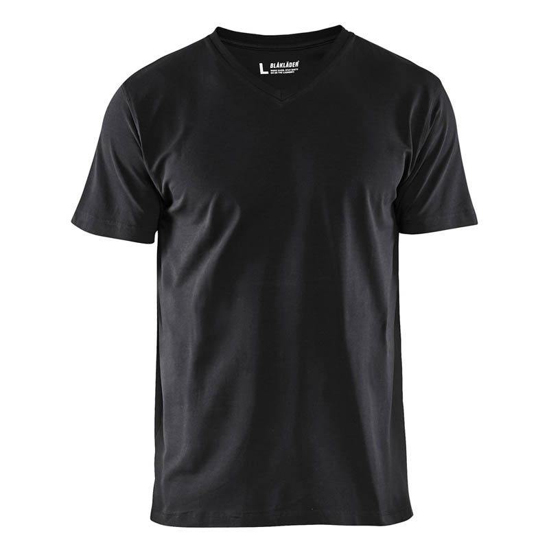 Blaklader T-Shirt, V-Kragen Schwarz 4XL