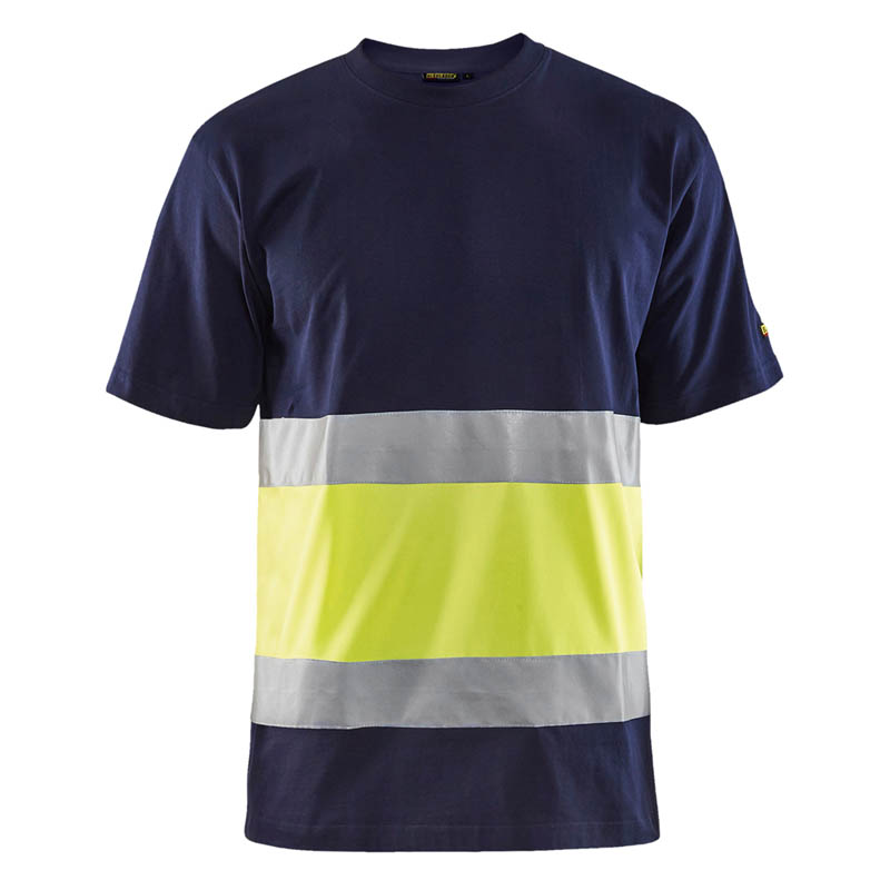 Blaklader High Vis T-shirt Marineblau/Gelb 4XL