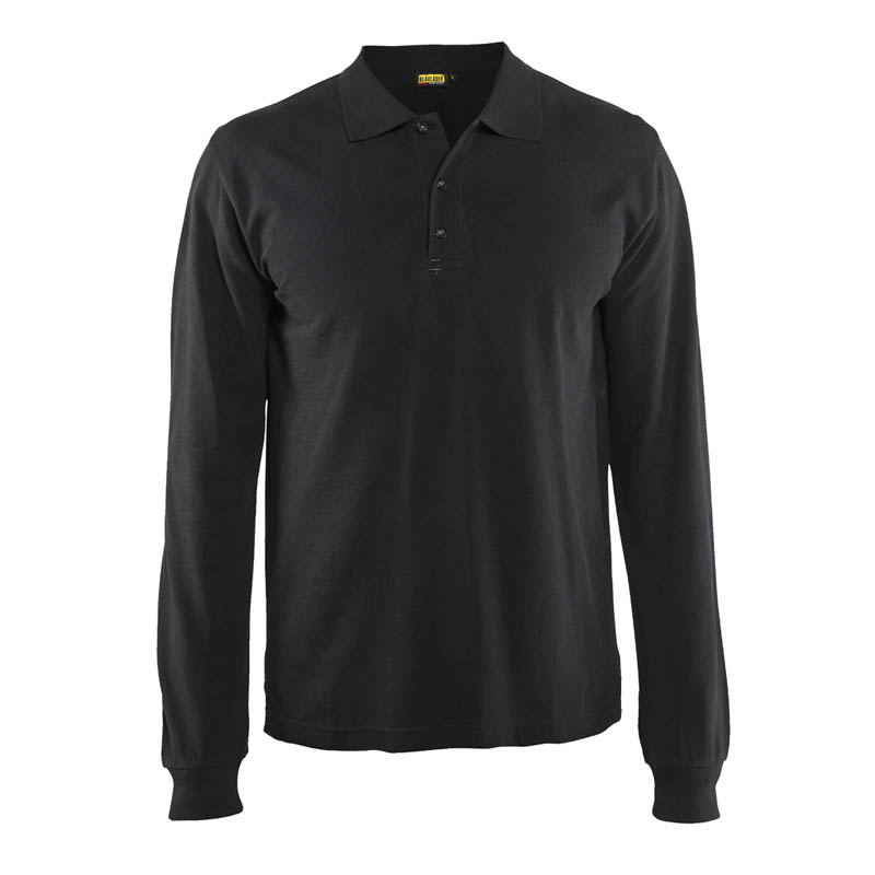 Blaklader Langarm Polo Shirt Schwarz 4XL