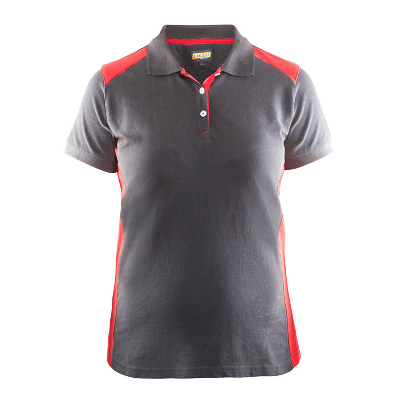 Blaklader Damen Polo Shirt Grau/Rot L