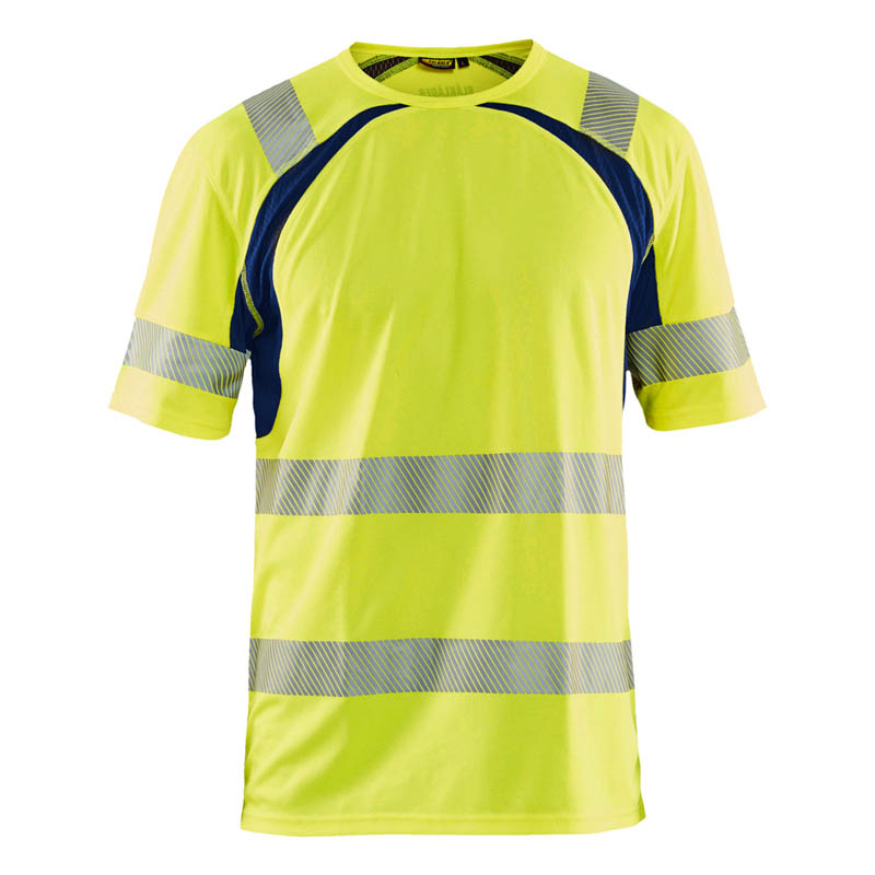 Blaklader UV T-Shirt High Vis High Vis Gelb/Marineblau 4XL