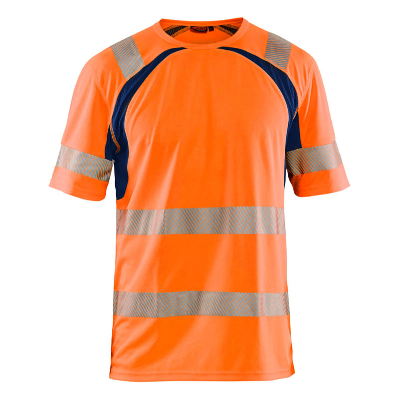 Blaklader UV T-Shirt High Vis High Vis Orange/Marineblau 4XL