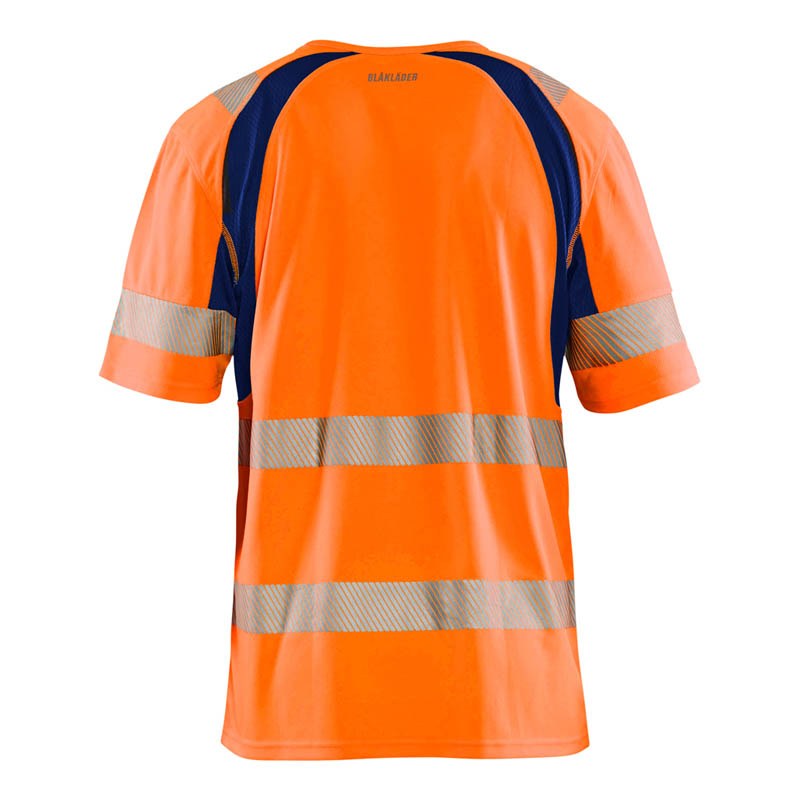 Blaklader UV T-Shirt High Vis High Vis Orange/Marineblau 4XL