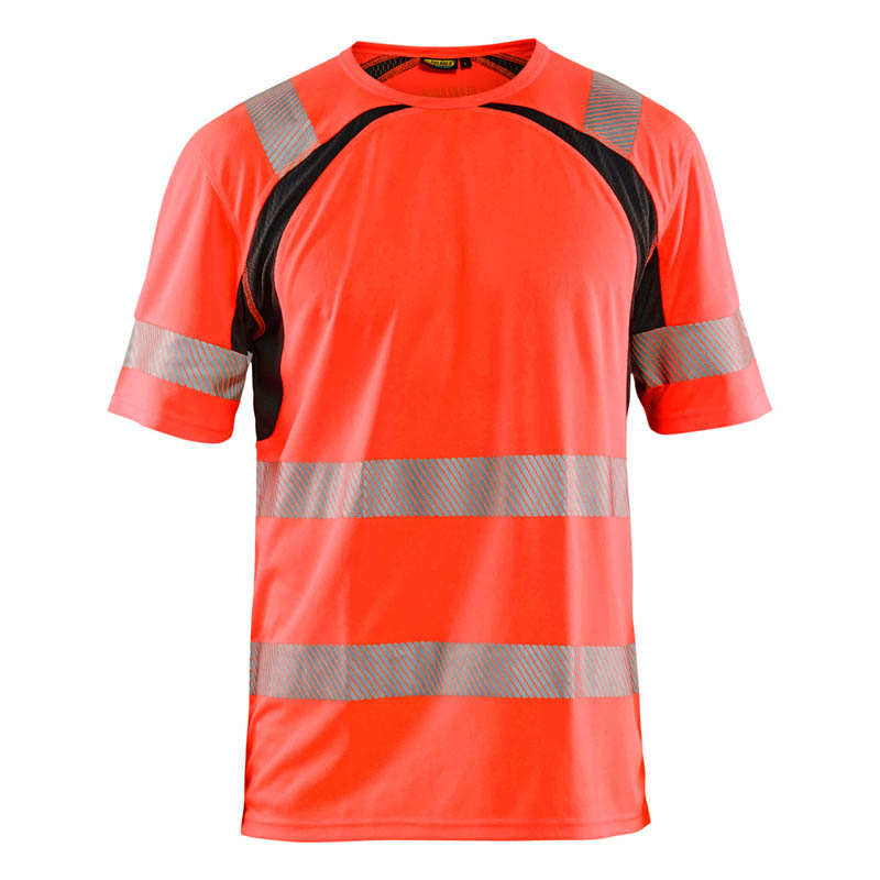 Blaklader UV T-Shirt High Vis High Vis Rot/Schwarz 4XL