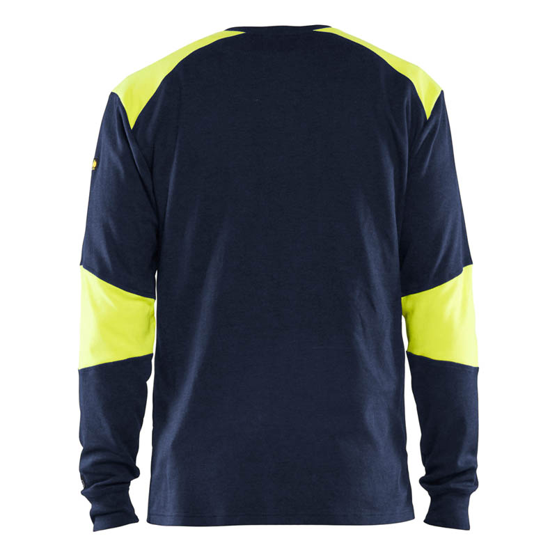 Blaklader Flammschutz Langarm Shirt Marineblau/Gelb 4XL
