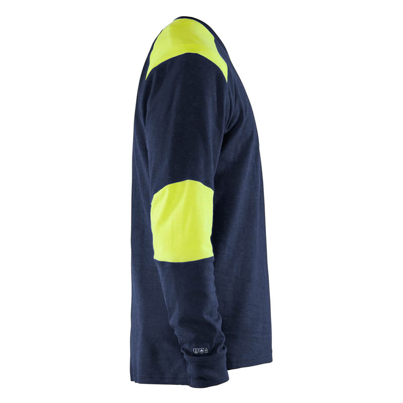 Blaklader Flammschutz Langarm Shirt Marineblau/Gelb 4XL