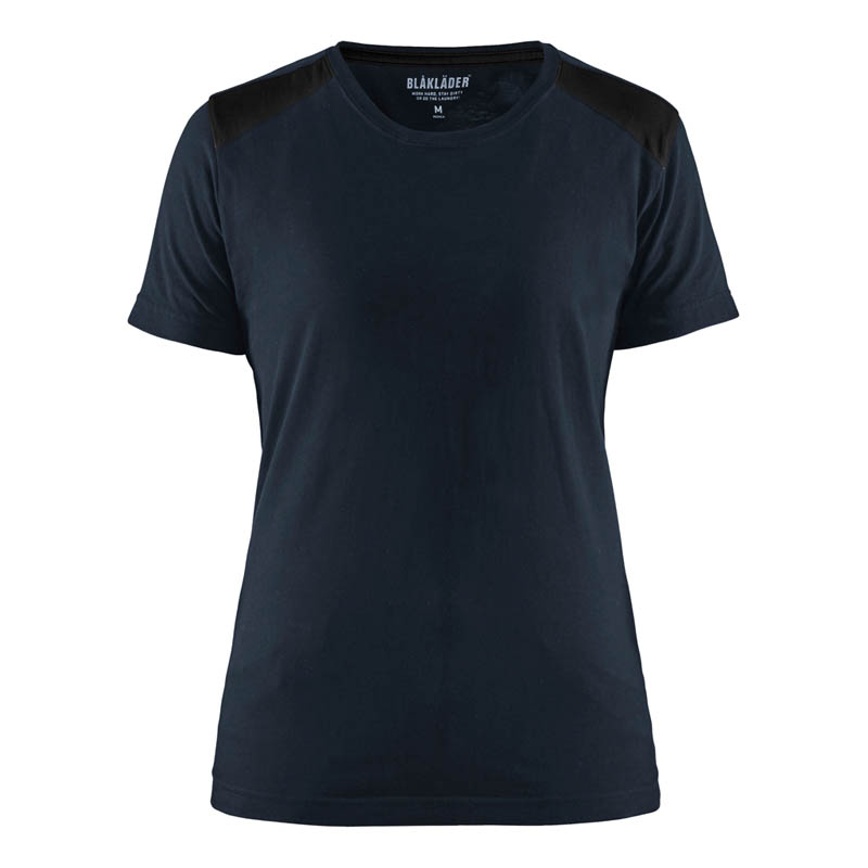 Blaklader Damen T-Shirt Dunkel Marineblau/Schwarz L