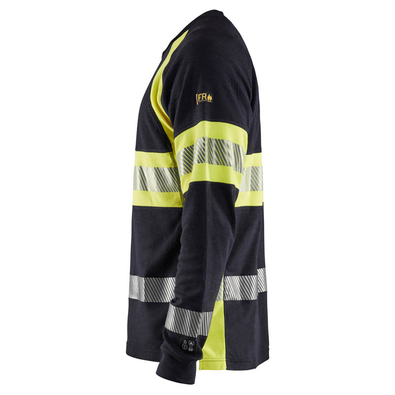 Blaklader Flammschutz Langarm Shirt Marineblau/Gelb 4XL