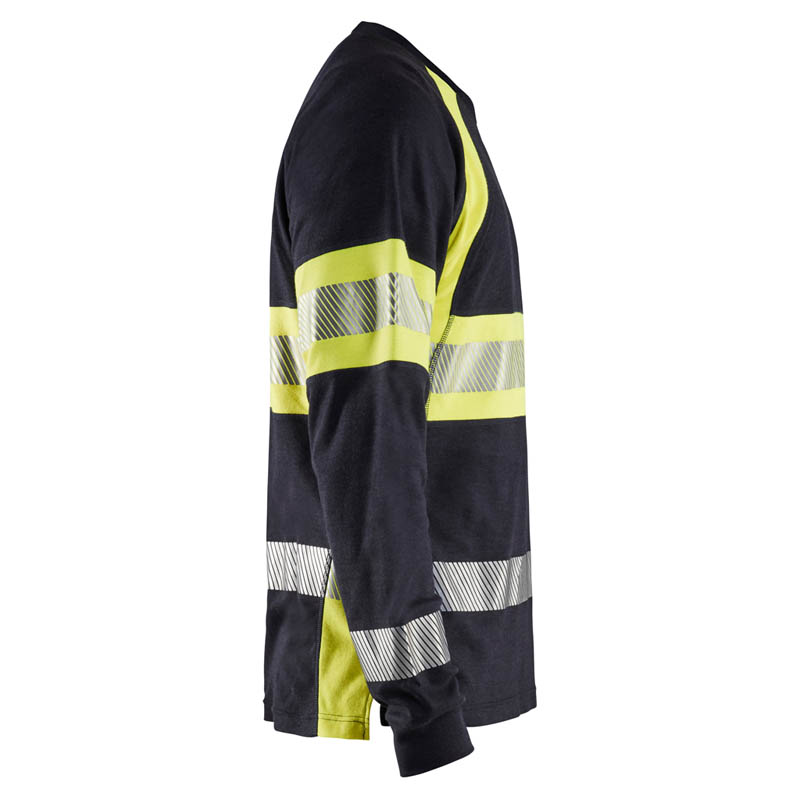 Blaklader Flammschutz Langarm Shirt Marineblau/Gelb 4XL