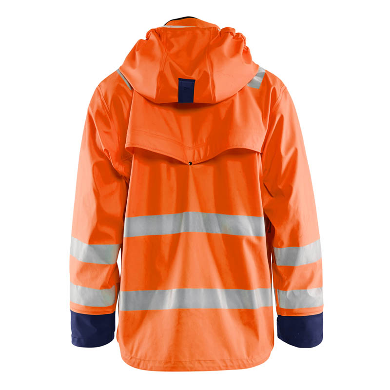 Blaklader Regenjacke Level 2 High Vis Orange/Marineblau 4XL