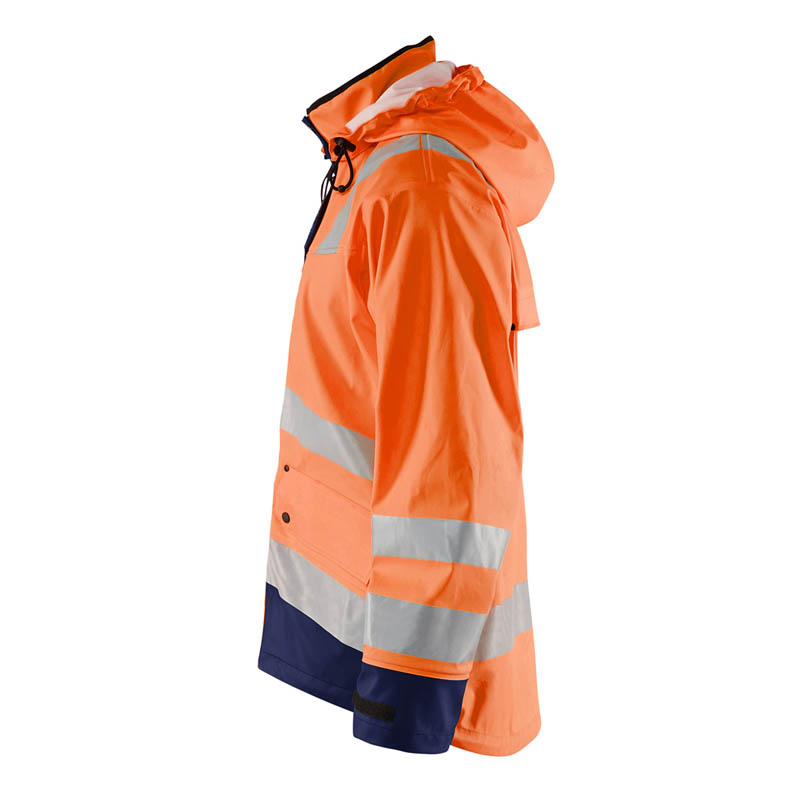 Blaklader Regenjacke Level 2 High Vis Orange/Marineblau 4XL