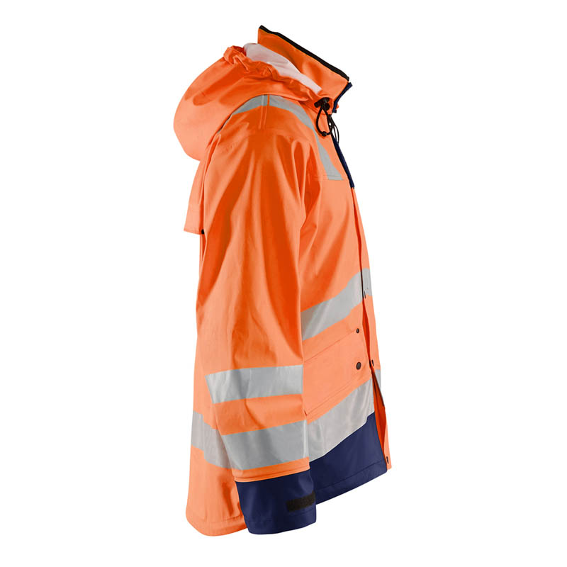Blaklader Regenjacke Level 2 High Vis Orange/Marineblau 4XL