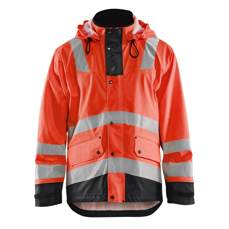 Blaklader Regenjacke Level 2 High Vis Rot/Schwarz 4XL