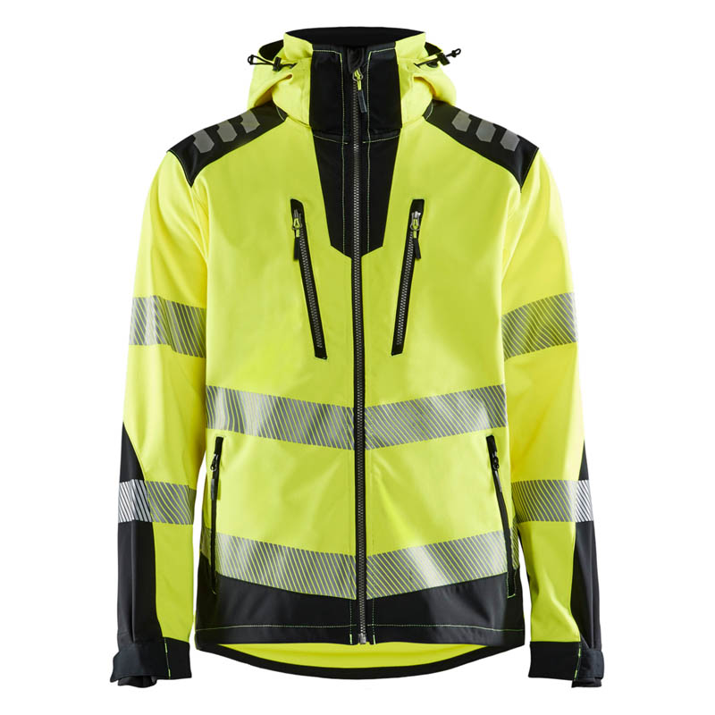 Blaklader High Vis Softshell Jacke High Vis Gelb/Schwarz 4XL