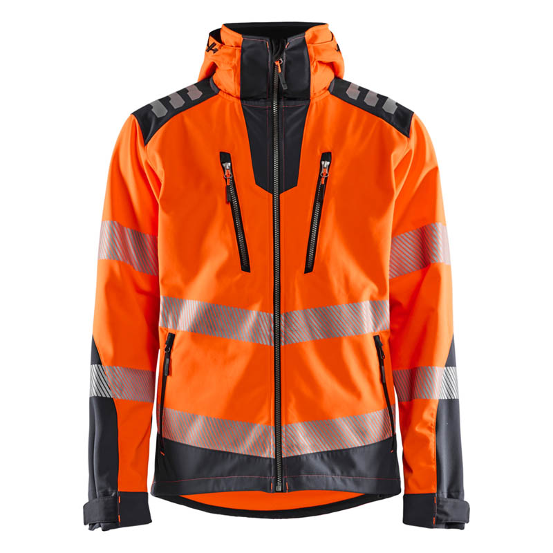 Blaklader High Vis Softshell Jacke High Vis Orange/Mittelgra