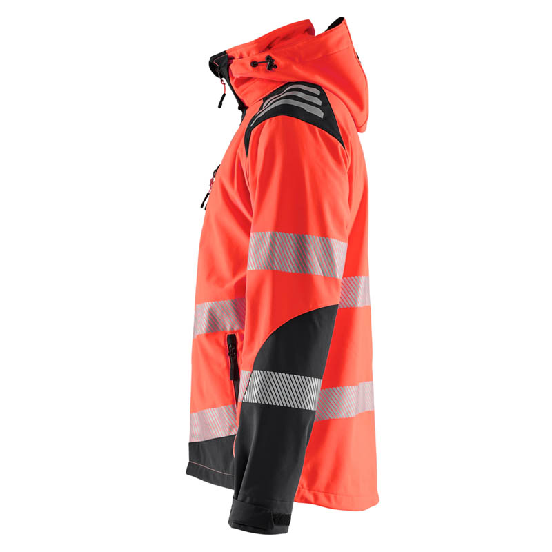 Blaklader High Vis Softshell Jacke High Vis Rot/Schwarz 4XL