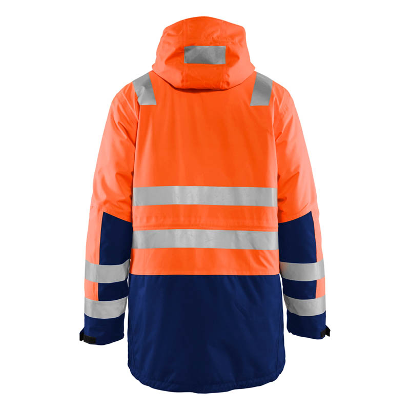 Blaklader High Vis Parka High Vis Orange/Marineblau 4XL