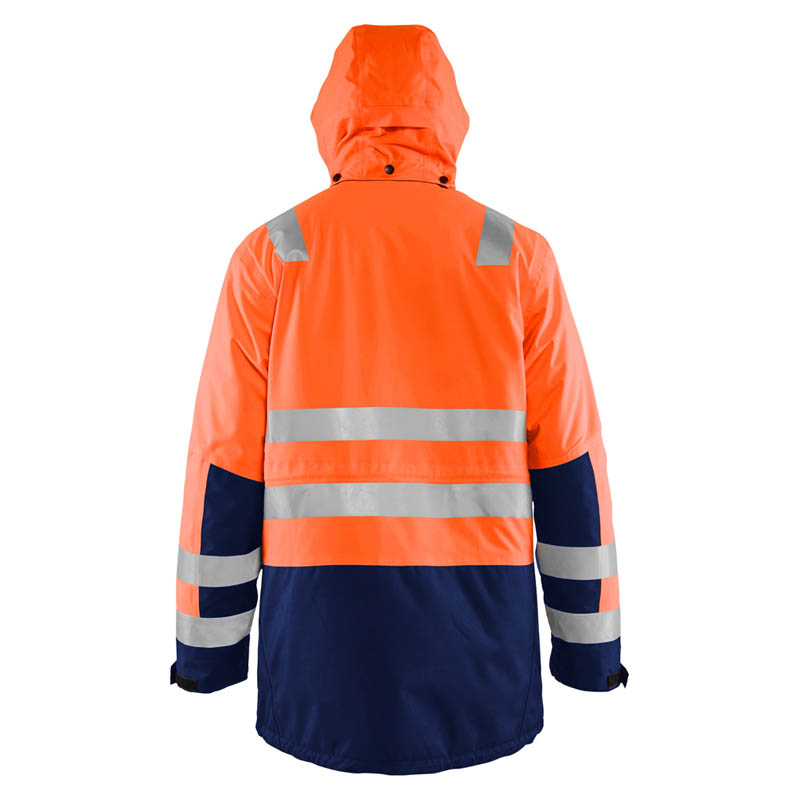 Blaklader High Vis Parka High Vis Orange/Marineblau 4XL