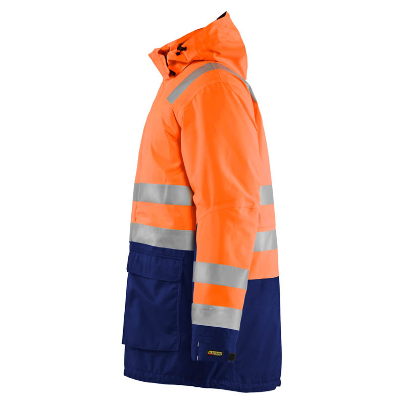 Blaklader High Vis Parka High Vis Orange/Marineblau 4XL