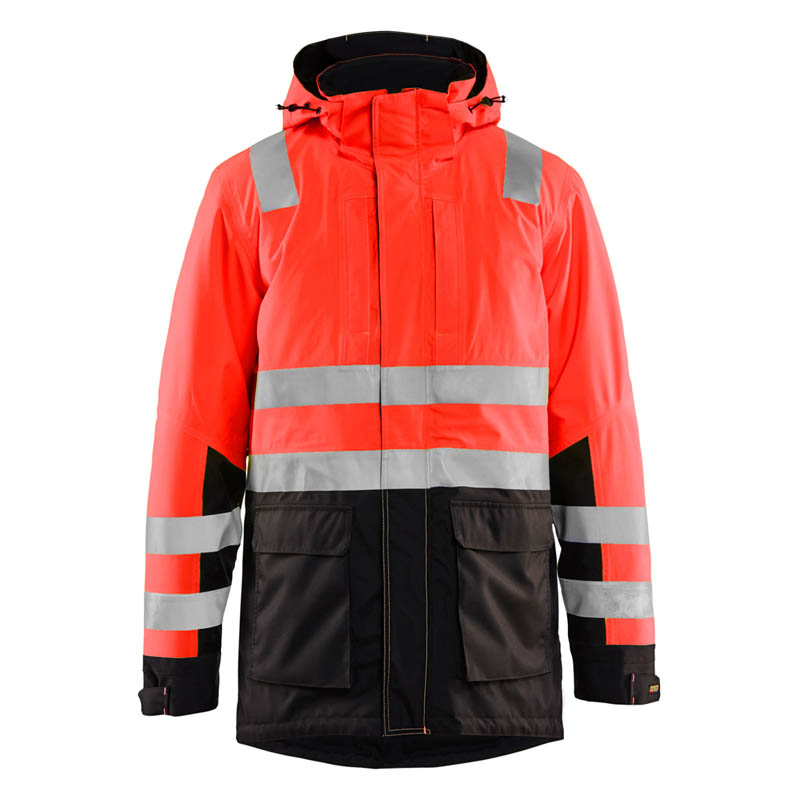 Blaklader High Vis Parka High Vis Rot/Schwarz 4XL