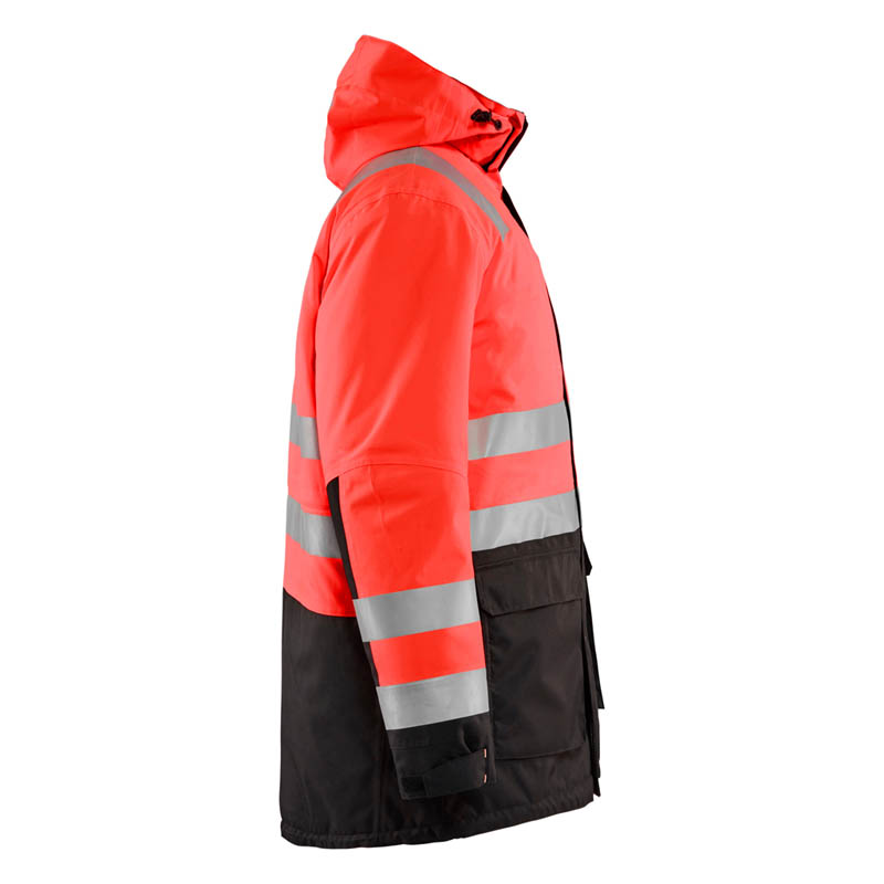 Blaklader High Vis Parka High Vis Rot/Schwarz 4XL