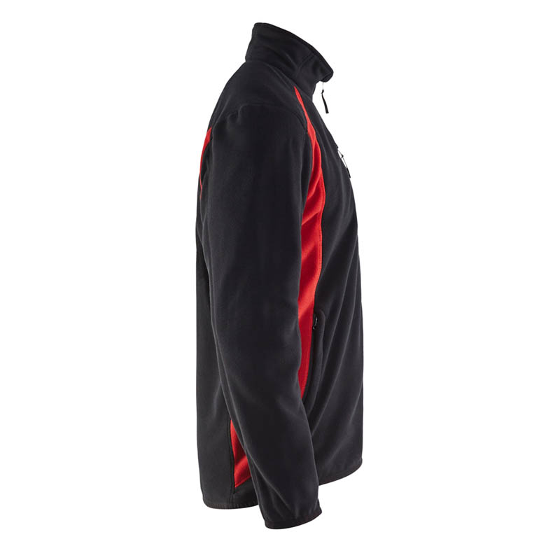 Blaklader Fleecejacke Schwarz/Rot 4XL