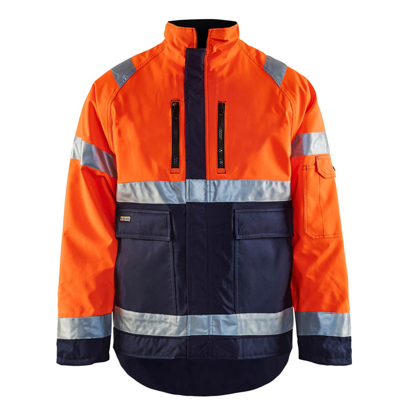 Blaklader High Vis Winterjacke High Vis Orange/Marineblau 4X