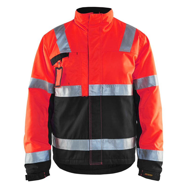 Blaklader High Vis Winterjacke High Vis Rot/Schwarz 4XL