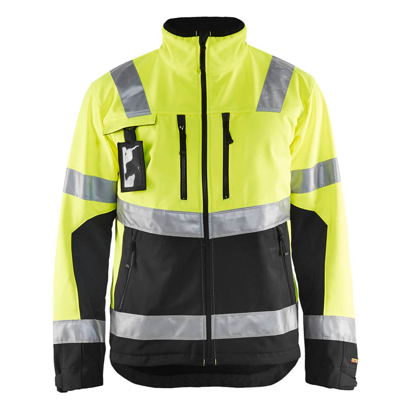 Blaklader High Vis Softshell Jacke High Vis Gelb/Schwarz 4XL