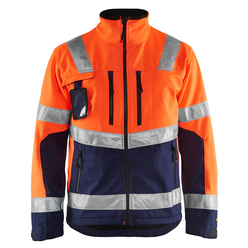 Blaklader High Vis Softshell Jacke High Vis Orange/Marinebla
