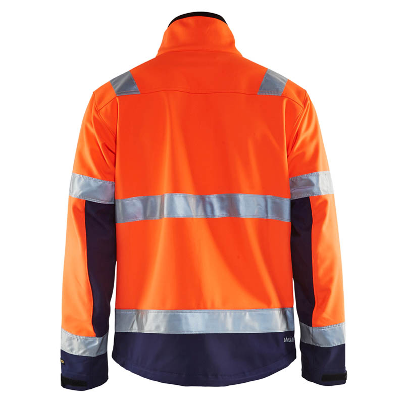 Blaklader High Vis Softshell Jacke High Vis Orange/Marinebla